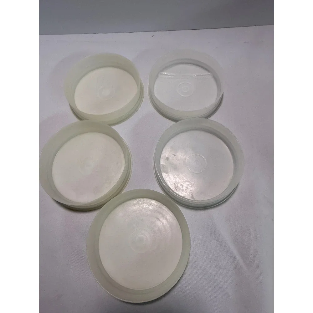 Tupperware Frosted Clear Stackable Bowls Set of 4 with 1 Lid Replacement Pieces